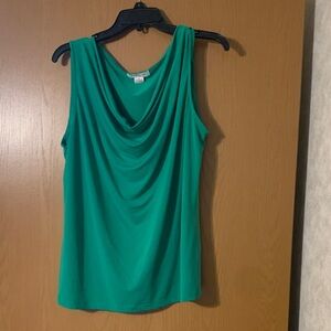 Liz Claiborne Vibrant Green Drape Neck Blouse